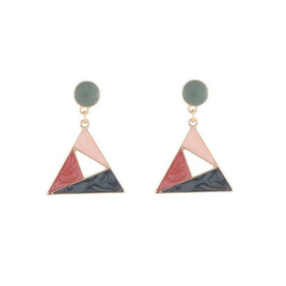 ♠️ NEW Gold Triangle Trendy Earrings - Picture 5 of 6
